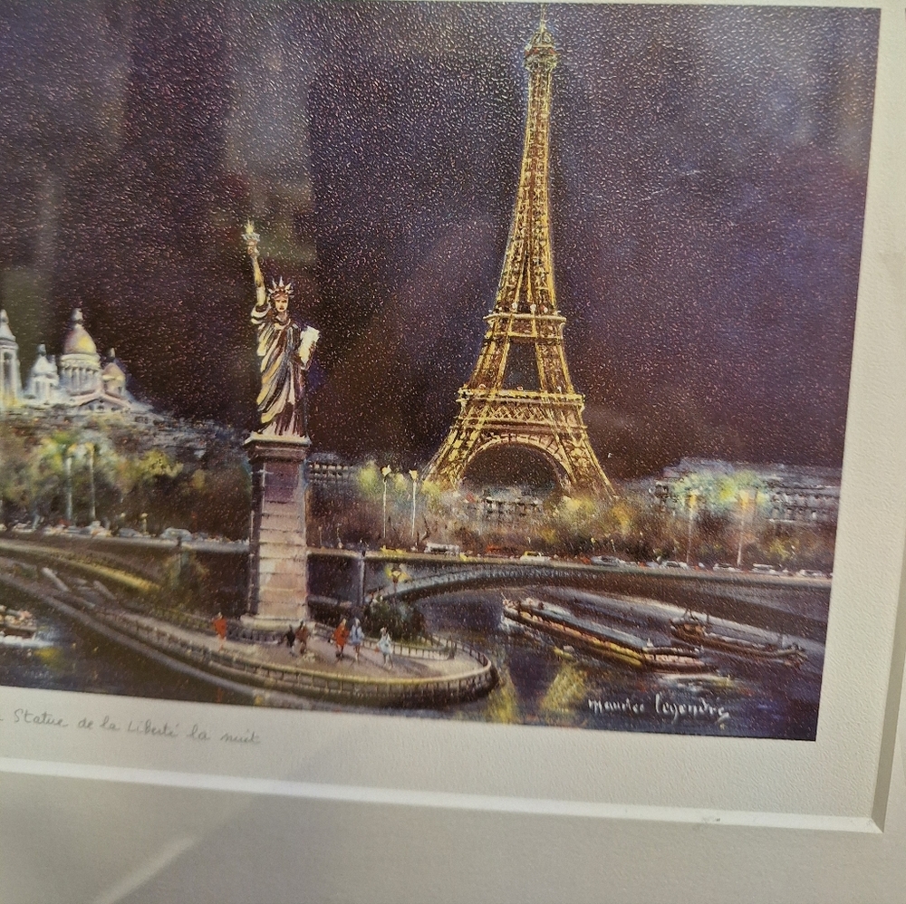 Maurice Legendre Framed Art Print "Paris La Liberty Statue 11" X 12"